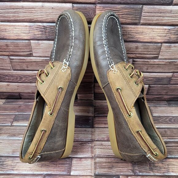 Polo Ralph Lauren Bienne II Leather Lace-Up Boat Shoes Size 11.5